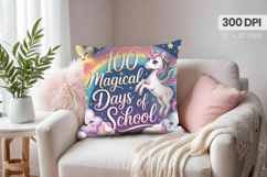 100 days of school Pillow Design, Teacher PNG Sublimation Product Image 1