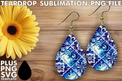 Shimmering Teardrop Earrings PNG, Watercolor Pattern Product Image 1