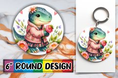 Bright Round Designs for Kids PNG, Dino Product Image 1
