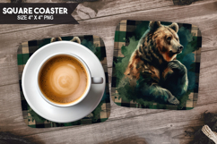 Cute Animals Square Coaster PNG Bundle, Digital Coaster Set Product Image 3