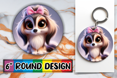 Bright Ornaments Round Sublimation, 3D Dog Product Image 1