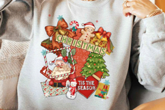 Vintage Christmas PNG, Christmas Bow Png, Retro Christmas Product Image 2