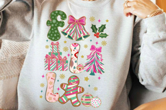 Falala Sublimation, Colorful Glitter Christmas Png, Preppy Product Image 3