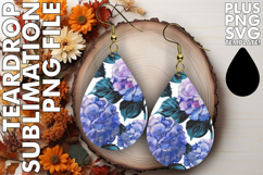 Bright Teardrop Earrings Gift PNG, Flower Pattern Product Image 1