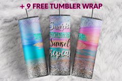 Sunrise Sunburr Sunset Repeat Glitter Confetti 20 oz tumbler Product Image 1