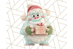 Kawaii Christmas Yeti PNG Clipart, Cute Bigfoot Holiday Art Product Image 2