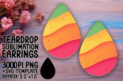 Unique Gradient Sublimation Teardrop Earrings Design Product Image 1