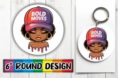 Joyful Coasters Circle PNG Style, Black Woman Product Image 1