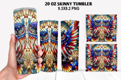 Owls Skinny Tumbler 20oz Wrap Design,4th of july Tumbler PNG Product Image 1