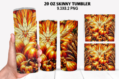 Pumpkins Skinny Tumbler 20oz Wrap Design, Halloween Tumbler Product Image 1