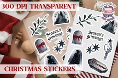 Christmas Sticker Sheet Gothic Dark Winter Holiday PNG Product Image 1