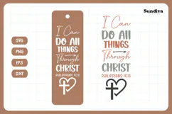 Christian Bookmark Saying SVG | I Can Do All Things Product Image 3