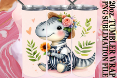 Heartfelt Sublimation 20oz tumbler wrap, Dino Product Image 1