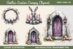 Gothic Easter Creepy Sublimation Clipart PNG Product Image 1