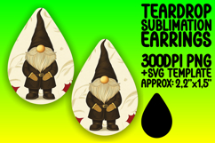 Elegant Teardrop Earrings Design PNG , Gnome Product Image 1