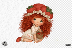 Summer Strawberry Girl Clipart Product Image 1