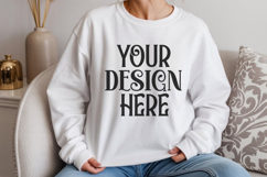 White Gildan 18000 Sweatshirt Model Mockups Product Image 1