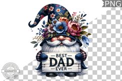 Best Dad Ever Sublimation - Father's Day Gnome Clipart PNG Product Image 1