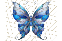 Stained Glass Butterfly PNG Colorful Clipart for Sublimation Product Image 2
