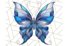 Stained Glass Butterfly PNG Colorful Clipart for Sublimation Product Image 2