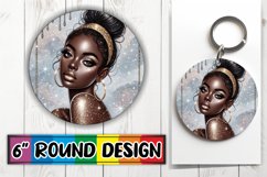 Joyful Ornaments Round Style PNG, Afro Girl Product Image 1