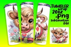 RADIANT 20oz Tumbler Wrap for Personal Use , Cute Cow Product Image 1