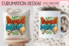 Baseball Mom T-shirt sublimation design, Baseball lover PNG Product Image 5