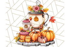 Fall Cottagecore Kitchen Clipart, Cozy Autumn Kitchen PNG Product Image 2
