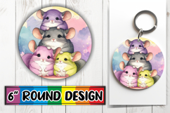 Cozy Round Keychain PNG Magic, Cute Animals Product Image 1
