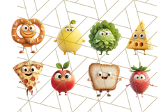 Cute Food PNG Clipart, 3D Kawaii Characters Product Image 5