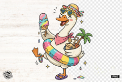 Summer Silly Goose Clipart PNG Product Image 1