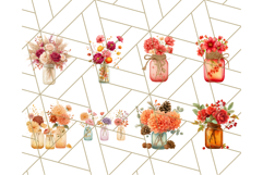 Fall Mason Jar Flowers PNG Clipart Product Image 6