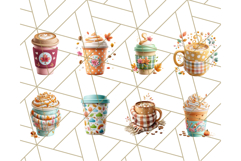 Fall Coffee Cup Clipart PNG, Autumn Mugs, Cozy Drinks Png Product Image 6