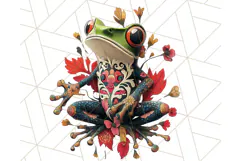 Floral Punk Frogs PNG - Neon Reble Grunge Amphibians Clipart Product Image 2