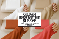 Gildan 18000 Red Sleeve Sweatshirt Mockup Product Image 1