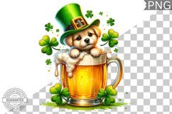 St. Patrick&#039;s day Dog - Clipart Sublimation PNG Product Image 1