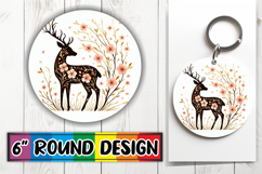 Timeless Round Coasters Design PNG, Flower Animals Product Image 1