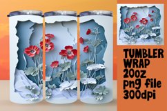 3D Flower in Hole Wrap for 20oz Tumbler Sublimation Product Image 1