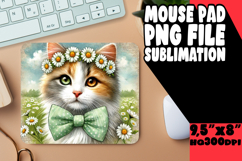 WHIMSICAL mouse PAD PNG Design, Cute Cat Product Image 1