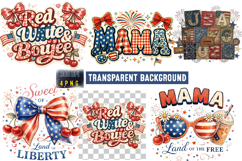 American Mama PNG , 4th of July Mama Shirt Design Product Image 1