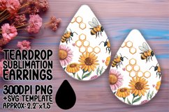 Dynamic Teardrop Earrings Artwork PNG , Bee Product Image 1