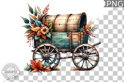 Fall Wagon Garden Sublimation - Fall Clipart PNG Design Product Image 1