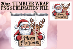 JOYFUL SIPS 20oz TUMBLER WRAP, Funny Santa Product Image 1