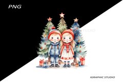 Winter Png, Christmas Kids Clipart, Folk Christmas Png Product Image 1