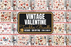 Vintage Valentines Day Tumbler Wrap Bundle, Product Image 1