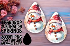 Artful Teardrop Earrings Design Template , Christmas Waterco Product Image 1