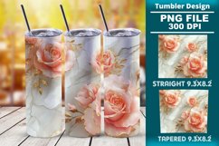 3D Rose Tumbler 20oz skinny wrap design, Tumbler design Product Image 1
