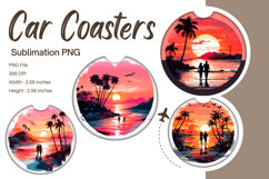 Sunset Car Coasters Sea View Car Accessories Keychains_62 Product Image 1