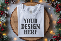 Gildan 64000 White Folded Christmas Flat Lay T-shirt Product Image 1