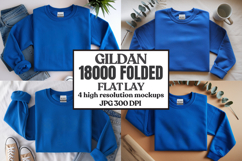 Gildan 18000 Sand Folded Flat Lay Mockups Product Image 1